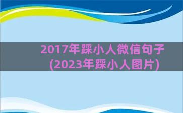 2017年踩小人微信句子(2023年踩小人图片)